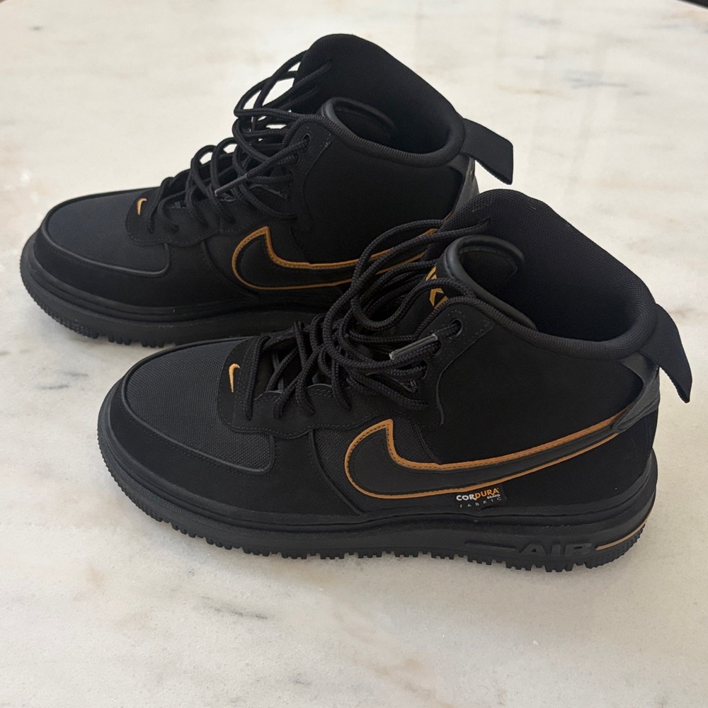 Nike Air Force 1 Boot Cordura Black/Gold Men’s 8 - Picture 3 of 7